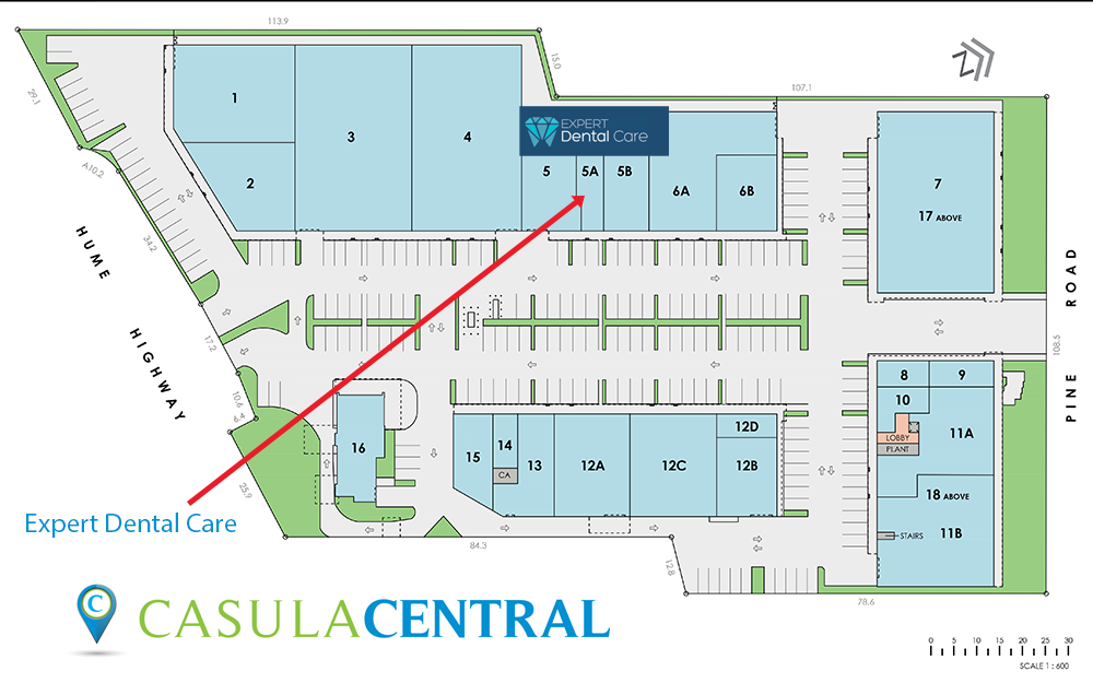 Map showing Expert Dental location
